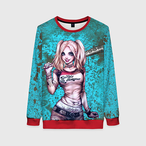 Женский свитшот Harley Quinn / 3D-Красный – фото 1