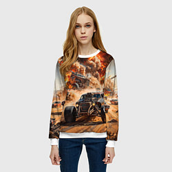 Свитшот женский Mad Max - explosion cars, цвет: 3D-белый — фото 2