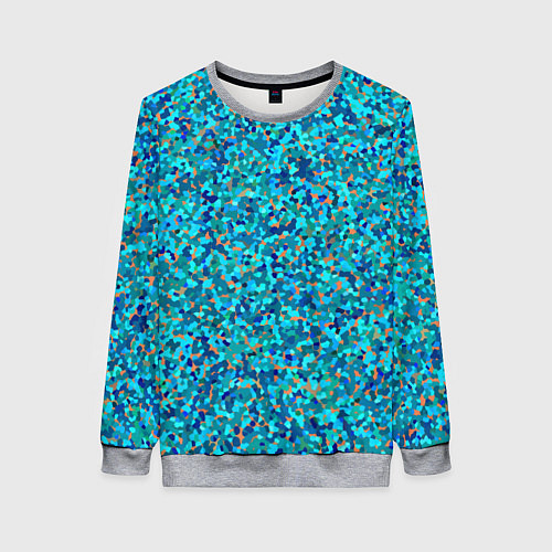 Женский свитшот Сине-голубой пуантилизм / 3D-Меланж – фото 1