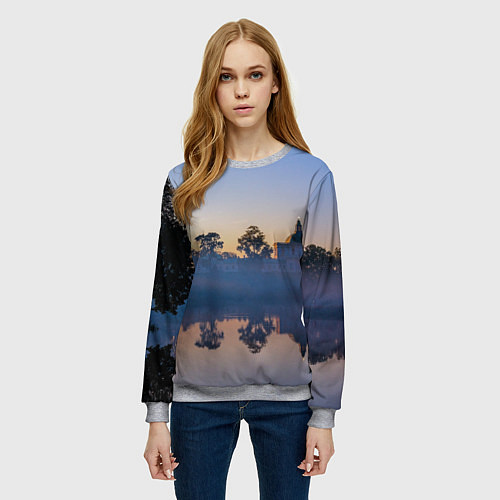 Женский свитшот Вечер в Ораниенбауме / 3D-Меланж – фото 3