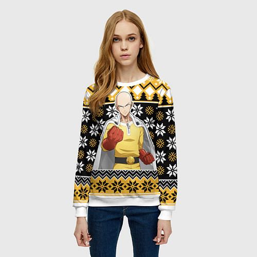 Женский свитшот One-Punch Man sweater / 3D-Белый – фото 3