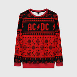 Свитшот женский ACDC christmas sweater, цвет: 3D-красный