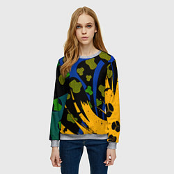 Свитшот женский Абстрактные пятна леопарда, цвет: 3D-меланж — фото 2