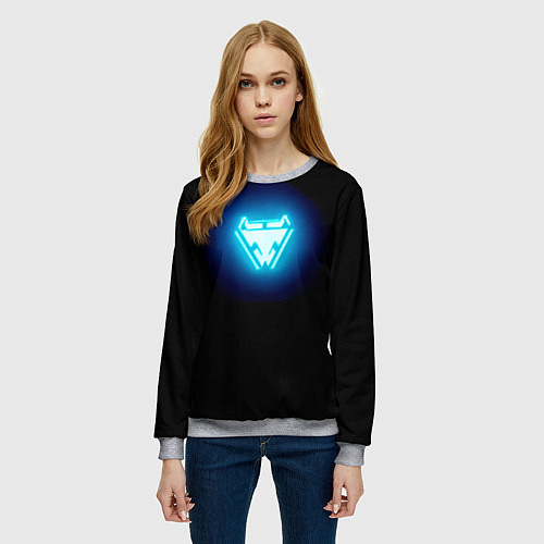 Женский свитшот Iron Man emblem / 3D-Меланж – фото 3