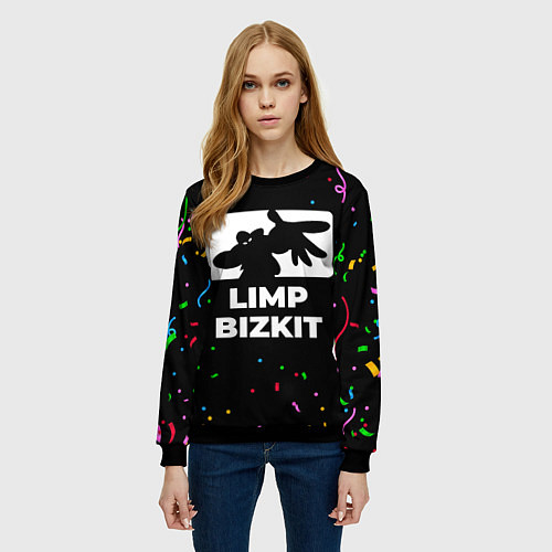 Женский свитшот Limp Bizkit конфети / 3D-Черный – фото 3