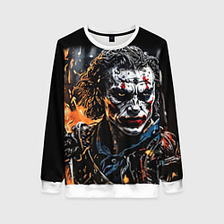 Женский свитшот Джокер на фоне огня