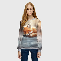 Свитшот женский Лисичка спит, цвет: 3D-меланж — фото 2