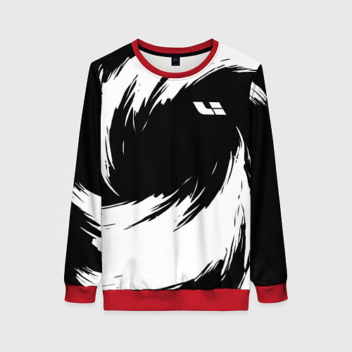 Женский свитшот Lixiang - белые штрихи / 3D-Красный – фото 1