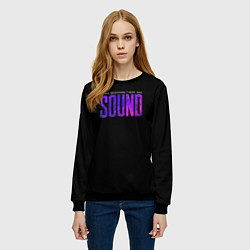 Свитшот женский In the beginning was sound, цвет: 3D-черный — фото 2
