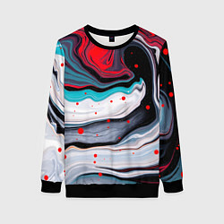 Свитшот женский Флюид арт абстракция, цвет: 3D-черный