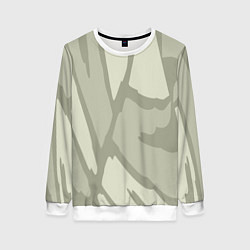Свитшот женский Серо-зеленая абстрактная текстура, цвет: 3D-белый