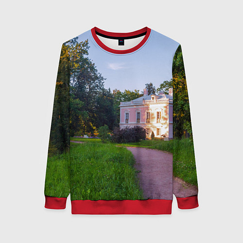 Женский свитшот Дворец Петра III в Ораниенбауме / 3D-Красный – фото 1