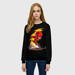 Свитшот женский Chibi Flash, цвет: 3D-черный — фото 2