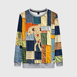 Женский свитшот Пэчворк с собакой