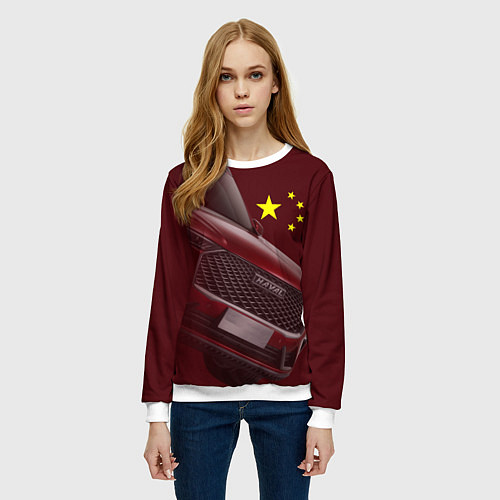 Женский свитшот Haval и флаг / 3D-Белый – фото 3