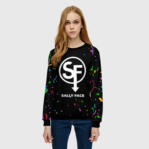 Женский свитшот Sally Face конфети / 3D-Черный – фото 3