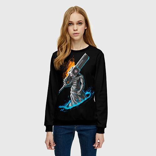 Женский свитшот Пирамидоголовый из Portal / 3D-Черный – фото 3