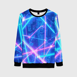 Свитшот женский Неоновые провода, цвет: 3D-черный