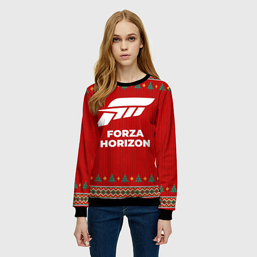 Женский свитшот Forza Horizon new year / 3D-Черный – фото 3