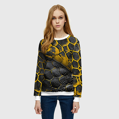 Женский свитшот Костюм рептилии / 3D-Белый – фото 3