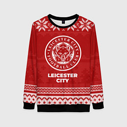 Свитшот женский Новогодний Leicester City, цвет: 3D-черный
