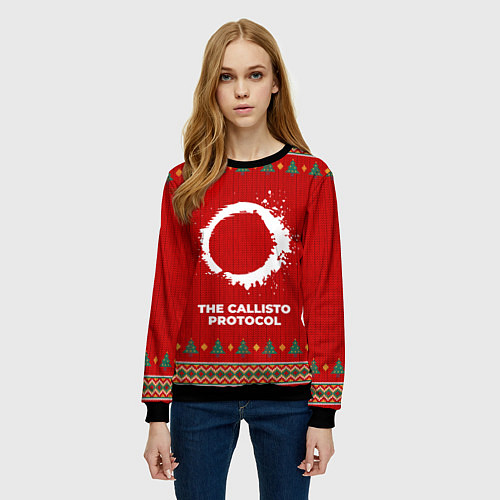 Женский свитшот The Callisto Protocol new year / 3D-Черный – фото 3