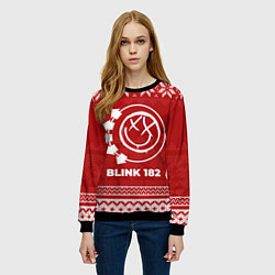 Свитшот женский Новогодний Blink 182, цвет: 3D-черный — фото 2