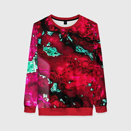 Женский свитшот Абстракция красно-голубая / 3D-Красный – фото 1
