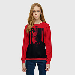Свитшот женский Освальд Кобб Пингвин, цвет: 3D-красный — фото 2