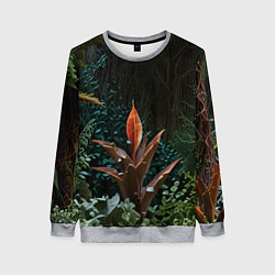 Свитшот женский Объемные растения, цвет: 3D-меланж