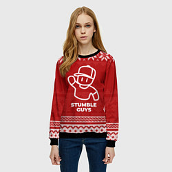 Свитшот женский Новогодний Stumble Guys, цвет: 3D-черный — фото 2