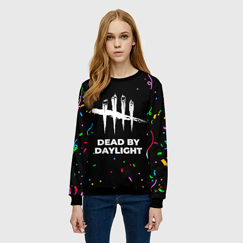 Женский свитшот Dead by Daylight конфети / 3D-Черный – фото 3
