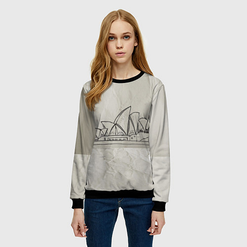 Женский свитшот Сидней / 3D-Черный – фото 3