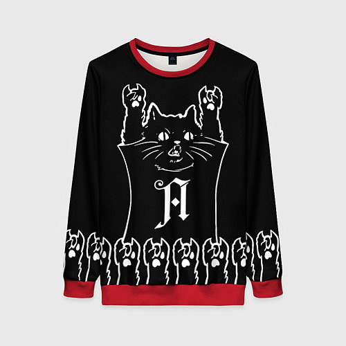 Женский свитшот Architects - кот рок / 3D-Красный – фото 1