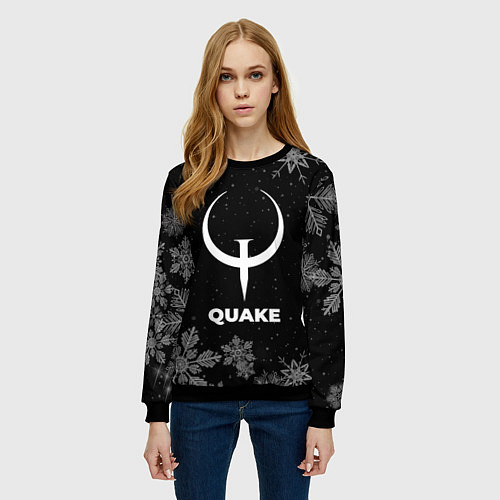 Женский свитшот Снежный Quake / 3D-Черный – фото 3
