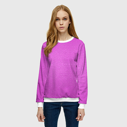 Женский свитшот Текстура розовой кожи / 3D-Белый – фото 3