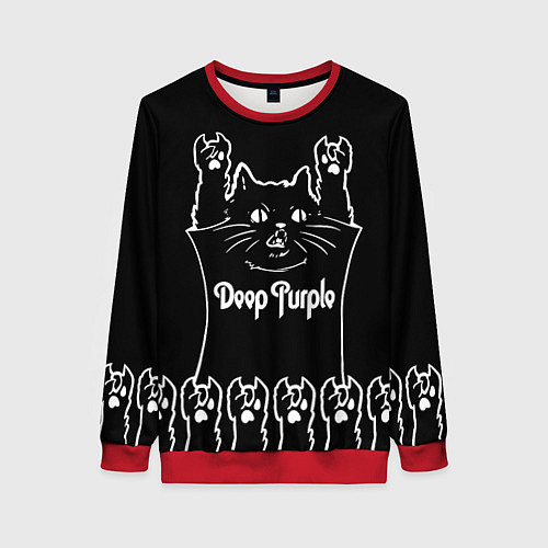 Женский свитшот Deep Purple: cat rock / 3D-Красный – фото 1