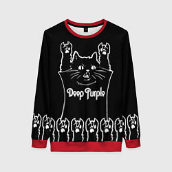 Свитшот женский Deep Purple: cat rock, цвет: 3D-красный