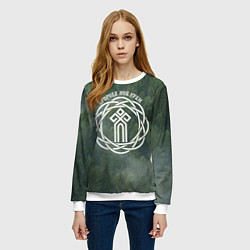 Свитшот женский Символ чур - природа мой храм, цвет: 3D-белый — фото 2