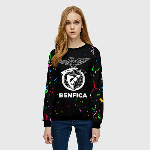 Женский свитшот Benfica конфети / 3D-Черный – фото 3