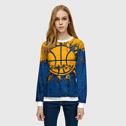 Свитшот женский Голден Стэйт Уорриорз баскетбольный мяч, цвет: 3D-белый — фото 2