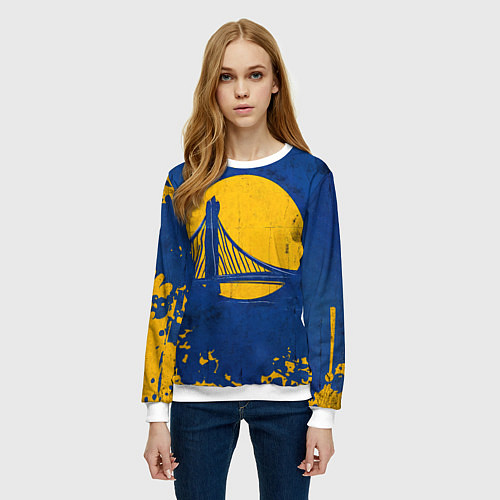 Женский свитшот Голден Стэйт Уорриорз лого / 3D-Белый – фото 3