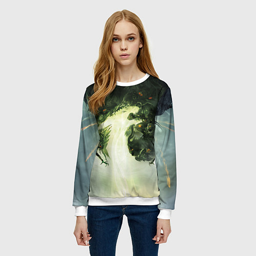 Женский свитшот Illustration Dragon Age Inquisition / 3D-Белый – фото 3