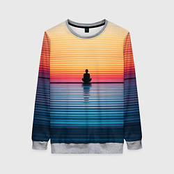 Свитшот женский Медитация на закате, цвет: 3D-меланж