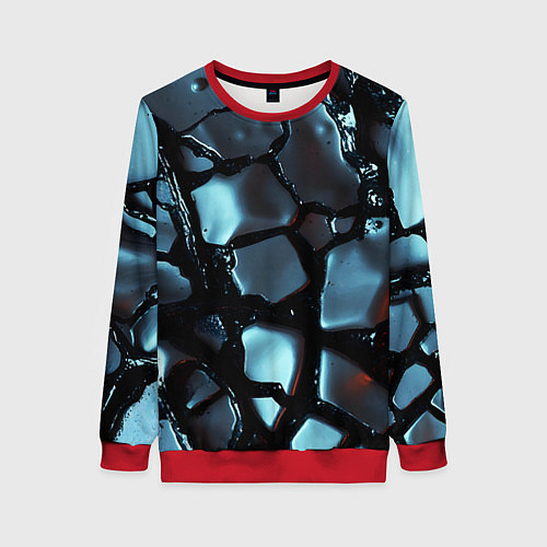 Женский свитшот The liquid substance is grey / 3D-Красный – фото 1