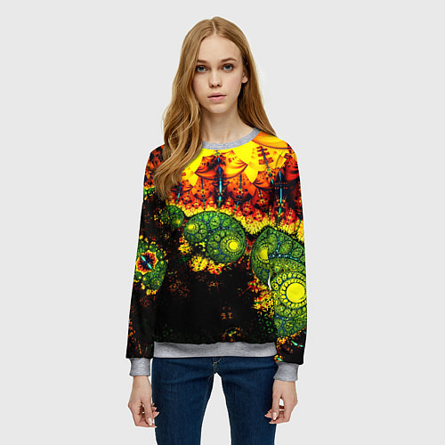 Женский свитшот Абстракция осколки / 3D-Меланж – фото 3