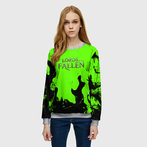 Женский свитшот Lord of the fallen flame / 3D-Меланж – фото 3
