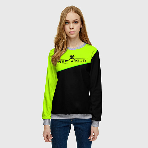 Женский свитшот New world geomerty / 3D-Меланж – фото 3