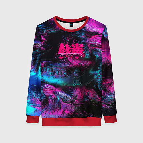Женский свитшот Tekken neon colors / 3D-Красный – фото 1