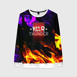 Свитшот женский Warthunder neon flame, цвет: 3D-белый